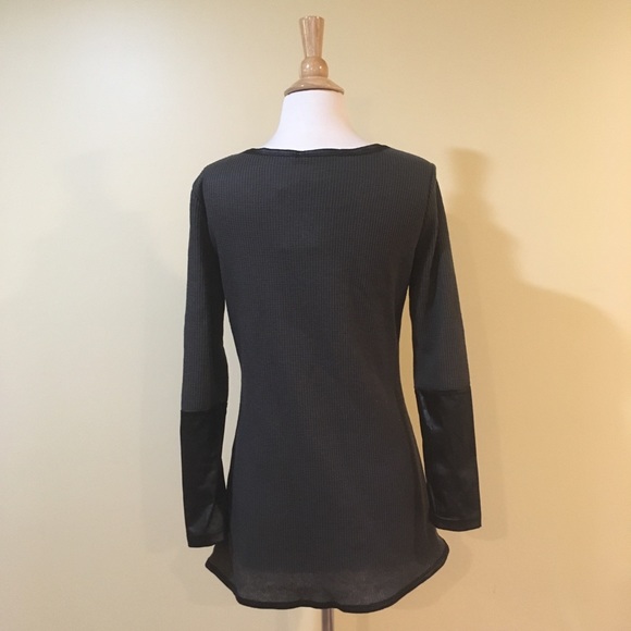 💥 CLEARANCE Waffle Knit Leather Trim Cardigan - Picture 4 of 5